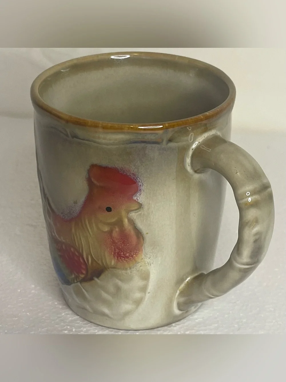 VTG Otagiri Style Colorful Rooster Chicken Country Farmhouse Coffee Tea Cup Mug